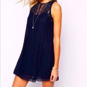 Abercrombie & Fitch Navy Blue Lace Dress